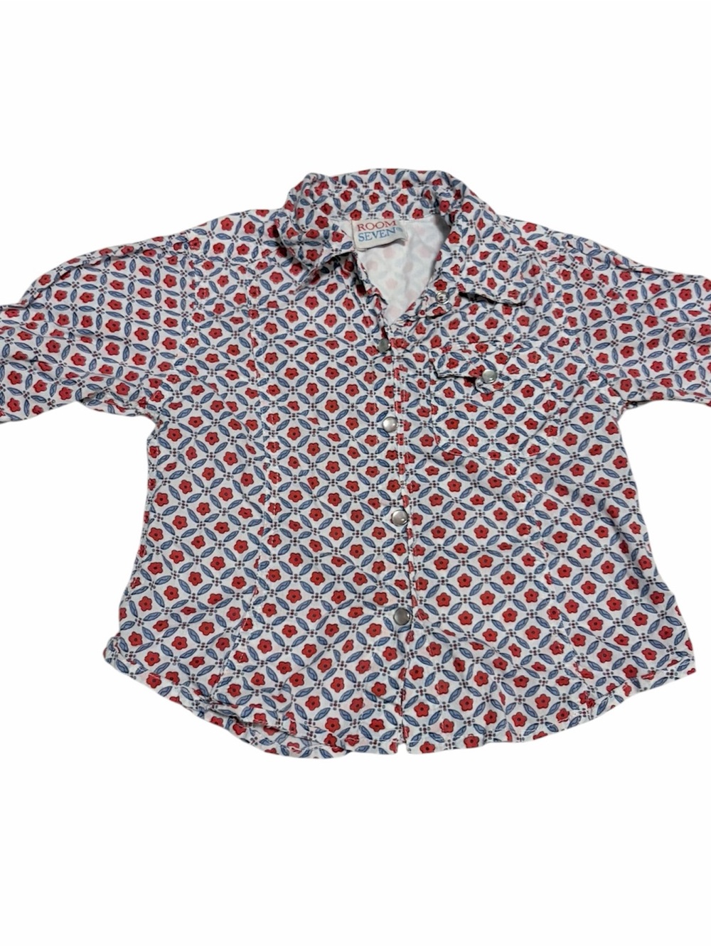 Room Seven Floral Geometric Print snap-Up Shirt